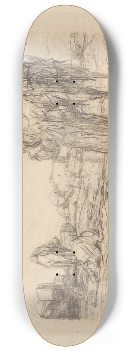 Marius Bauer - Kamelen met drijver voor een stad 8.25 inch art skate deck