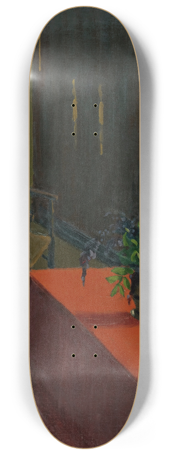 Marius Borgeaud - Red Table With Wisteria 8.25 inch art skate deck