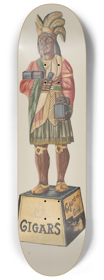 Marius Hansen - Cigar Store Indian 8.25 inch art skate deck