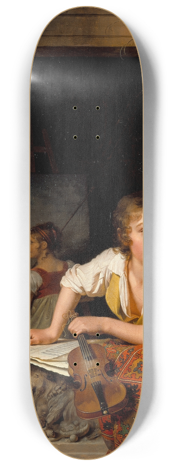 Martin Drlling - Painting and Music (Portrait of the Artists Son) 8.25 inch art skate deck