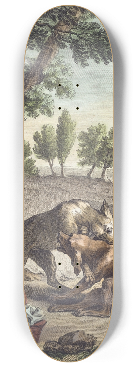 Martin Marvie - Le chien qui porte a son cou le diner de son maitre (The Dog Carrying His Masters Supper) 8.25 inch art skate deck