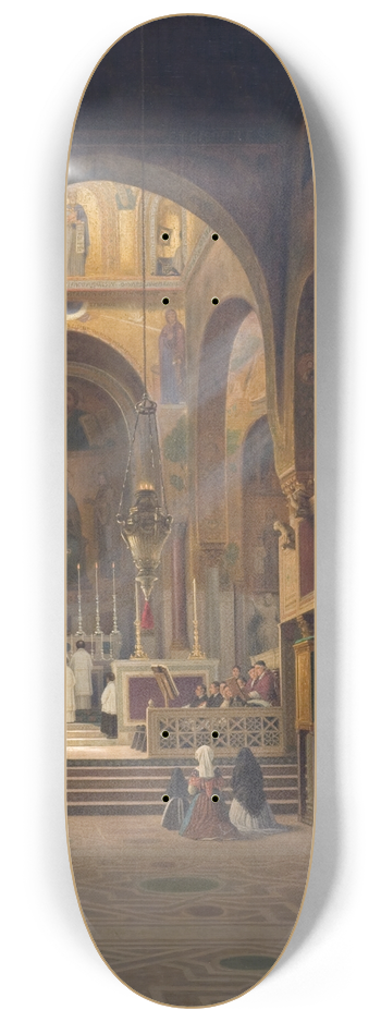 Martinus Rrbye - Interior of the Capella Palatina in Palermo, Italy 8.25 inch art skate deck