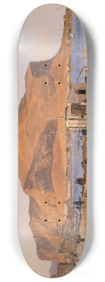 Martinus Rrbye - Palermo Harbor with a View of Monte Pellegrino 8.25 inch art skate deck