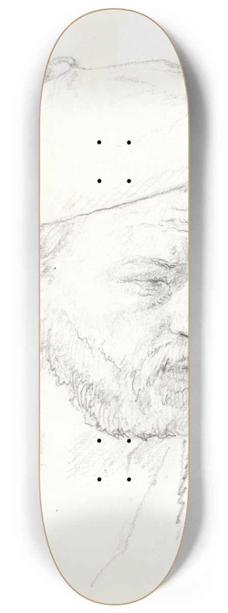 Martinus Rrbye - Skgget mandsportrt, trekvart profil mod hjre, med fez 8.25 inch art skate deck