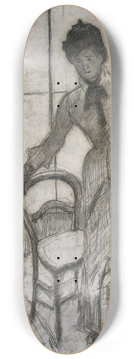 Mary Cassatt - The Visitor (recto) 8.25 inch art skate deck