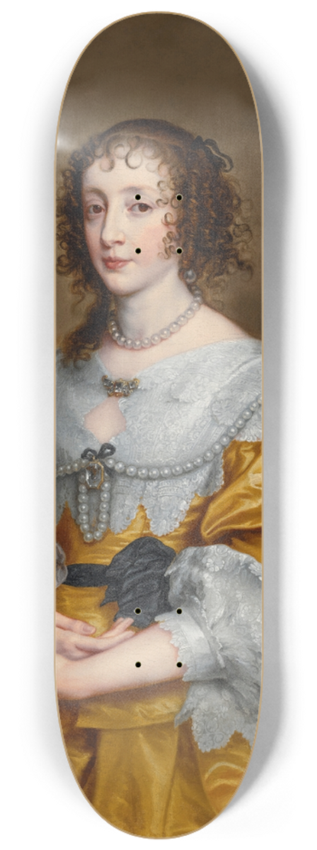 Anthony van Dyck - Portrait of Queen Henrietta Maria 8.25 inch art skate deck