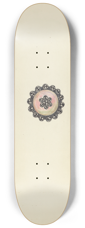 Mary Fitzgerald - Buttons 8.25 inch art skate deck
