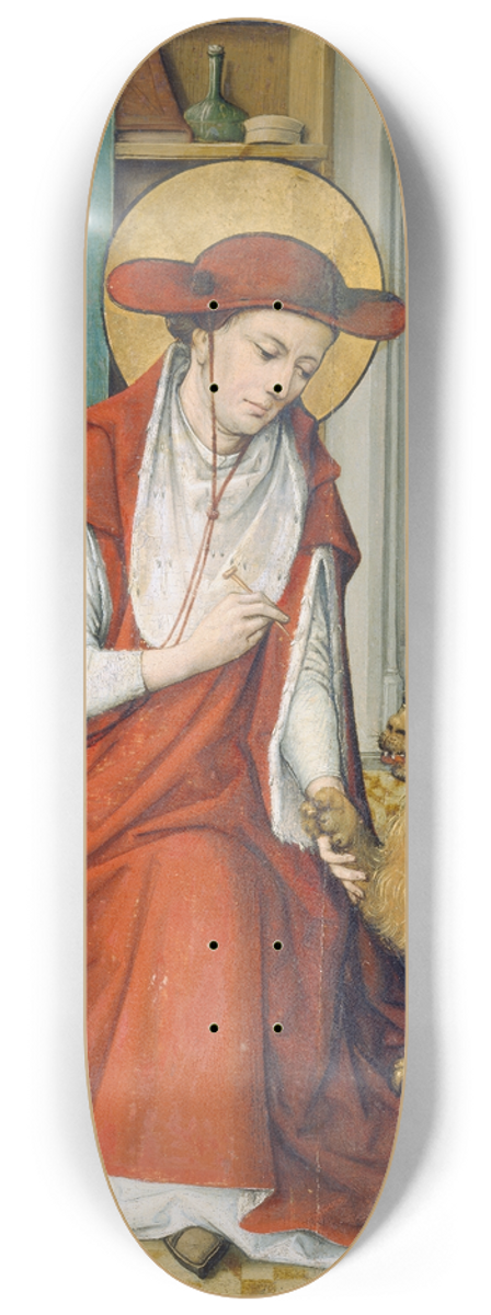 Master of the Housebook  - St Jerome in his Study with the Lion 8.25 inch art skate deck