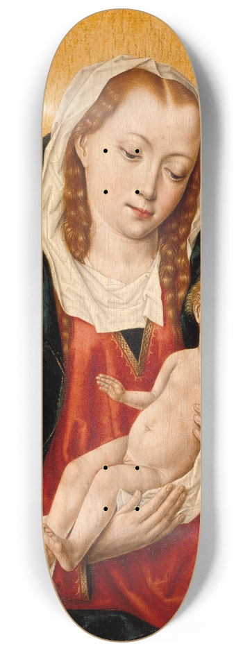 Master of the Legend of Saint Ursula - Virgin and Child with Two Angels 8.25 inch art skate deck