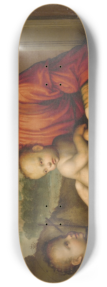 Master of the Scandicci Lamentation - Madonna And Child With The Infant Saint John The Baptist 8.25 inch art skate deck