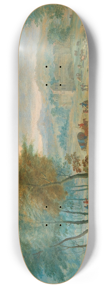 Mathys Schoevaerdts - A wide landscape with travellers 8.25 inch art skate deck