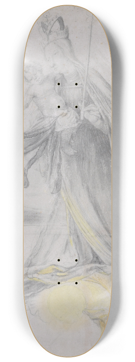 Matthias Grnewald - Virgin and Child in the Clouds 8.25 inch art skate deck