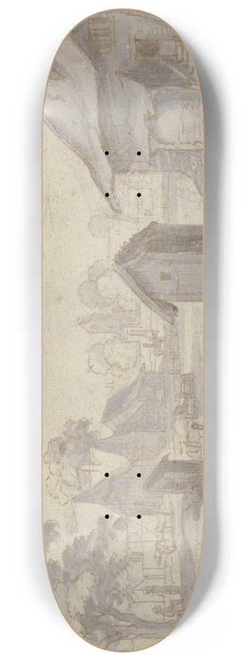 Matthus Merian the elder - Monatsbild September, oben mittig das Zeichen der Waage 8.25 inch art skate deck