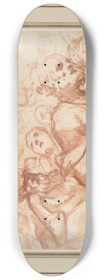 Mattia Preti - A Group of Saints and Angels 8.25 inch art skate deck