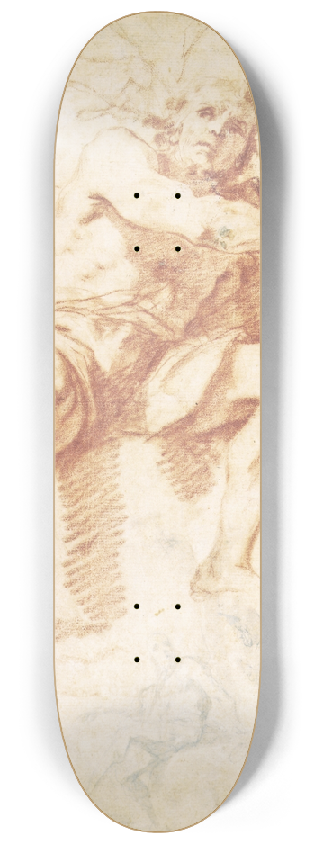 Mattia Preti - Johannes Dberen siddende, og studie af Johannes Dberen med to apostle 8.25 inch art skate deck