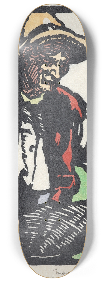 Maud Sherwood - Seated peasant 8.25 inch art skate deck