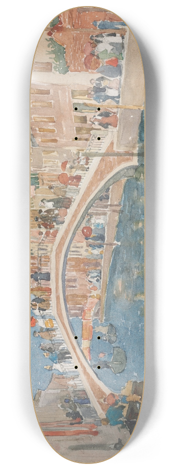 Maurice Prendergast - A Bridge In Venice 8.25 inch art skate deck