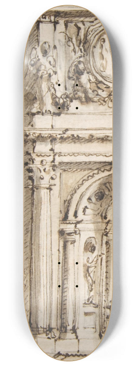 Mauro Antonio Tesi - Design for the Left Half of an Altar 8.25 inch art skate deck