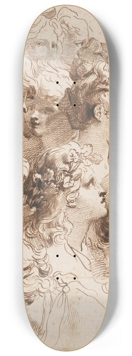 Mauro Gandolfi - A Sheet of Heads 8.25 inch art skate deck