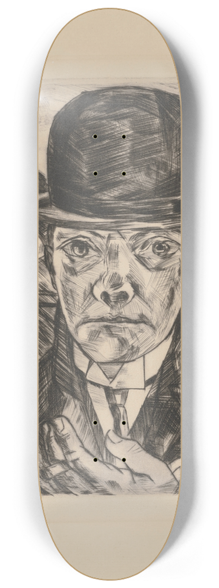 Max Beckmann - elbstbildnis mit steifem Hut 8.25 inch art skate deck