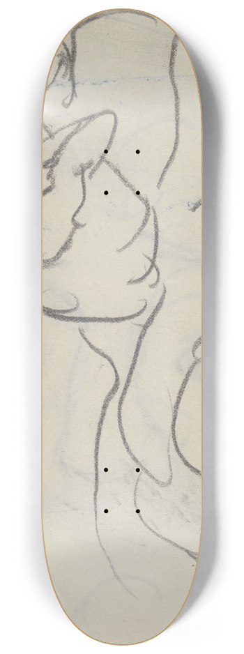 Max Beckmann - Fridel Battenberg auf dem Sofa sitzend (Karikatur) 8.25 inch art skate deck