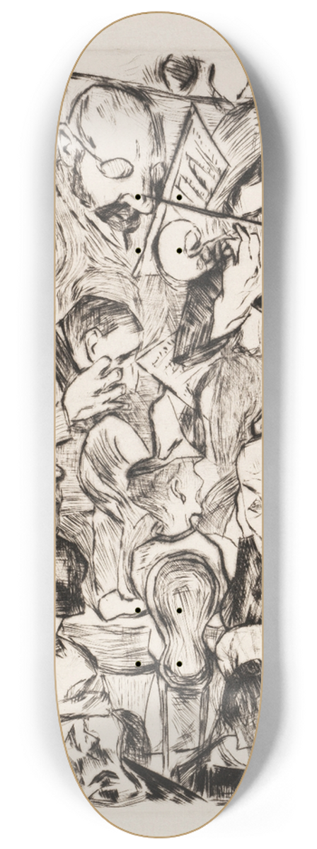 Max Beckmann - Gesichter Pl.13 8.25 inch art skate deck