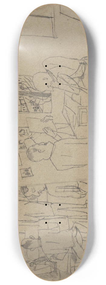 Max Beckmann - Redaktionszimmer 8.25 inch art skate deck