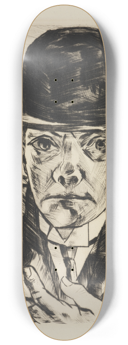 Max Beckmann - Selbstbildnis mit steifem Hut 8.25 inch art skate deck