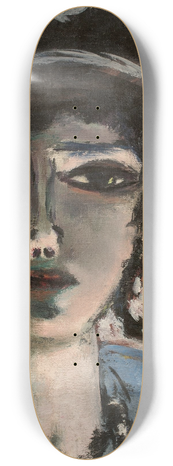 Max Beckmann - Weiblicher Kopf in Blau und Grau (Die gypterin) 8.25 inch art skate deck