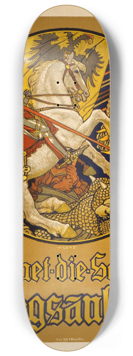 Maximilian Lenz - Zeichnet die sechste Kriegsanleihe, 1914-1917 8.25 inch art skate deck