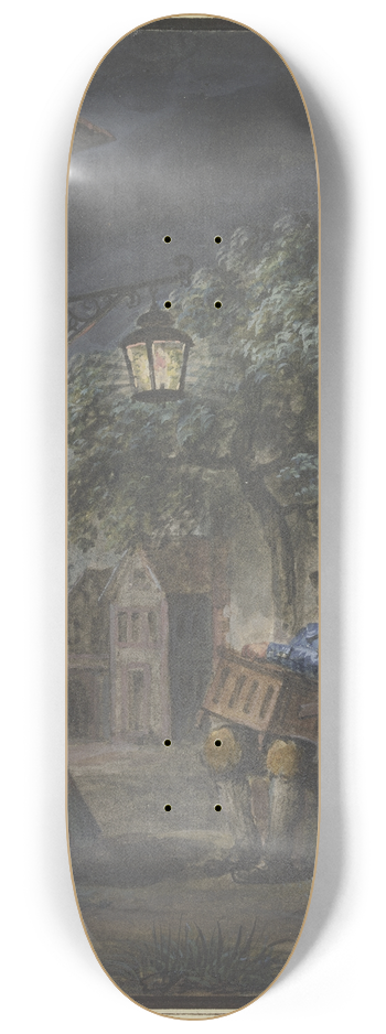 Maximilian Neustck - Nchtliches Stndchen in der Gasse eines Stdtchens 8.25 inch art skate deck