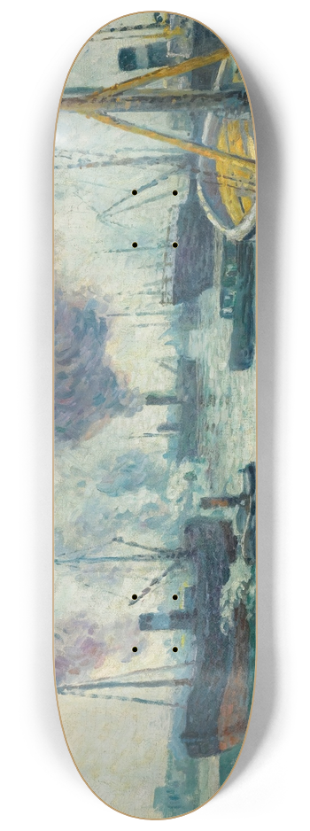 Maximilien Luce - Le Port De Rotterdam 8.25 inch art skate deck