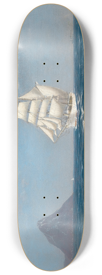 Max Jensen - A Sailing Ship and a Steamboat by the Coast 8.25 inch art skate deck