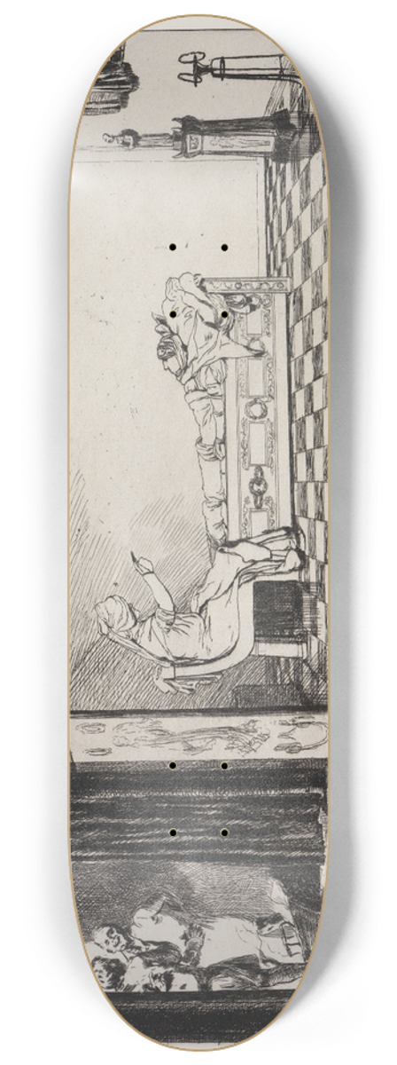 Max Klinger - Pyramus und Thisbe IV (Rettungen Ovidischer Opfer, Opus II, Blatt 5) 8.25 inch art skate deck