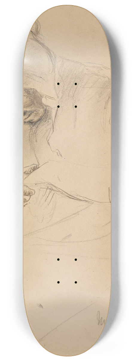 Max Liebermann - Study for the painting Stopfende Alte am Fenster 8.25 inch art skate deck