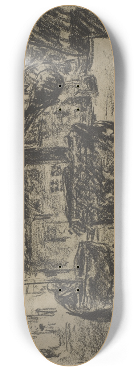 Max Liebermann - Village draw well 8.25 inch art skate deck