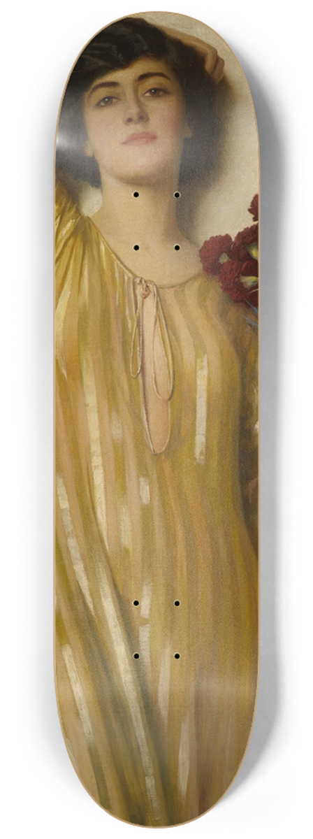 Max Nonnenbruch - Lady in Yellow 8.25 inch art skate deck