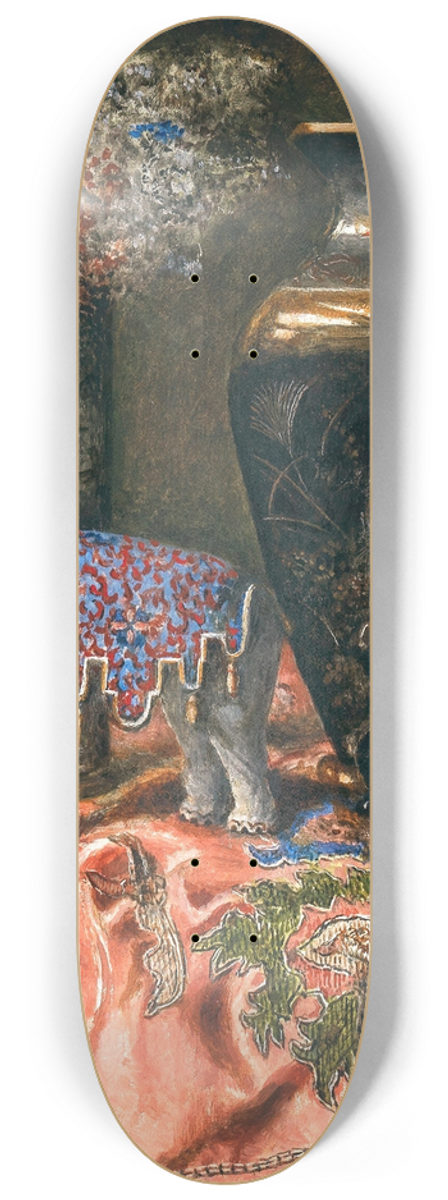 Max Schdl - Still Life with a Japanese Vase and an Elephant 8.25 inch art skate deck