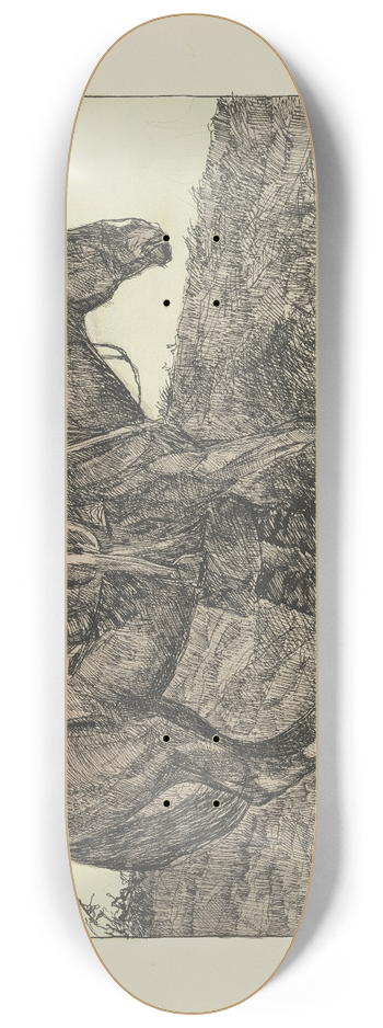 Adolf Jansen - Trnke. Soldat mit Pferd am Wasser 8.25 inch art skate deck