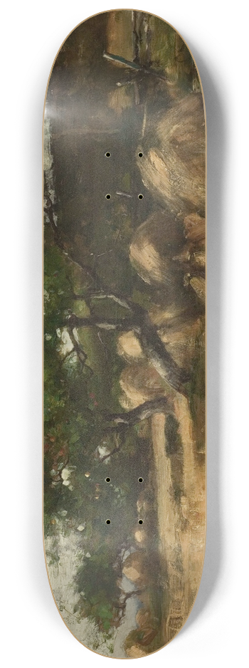 Max Weyl - Roosters in the Yard 8.25 inch art skate deck