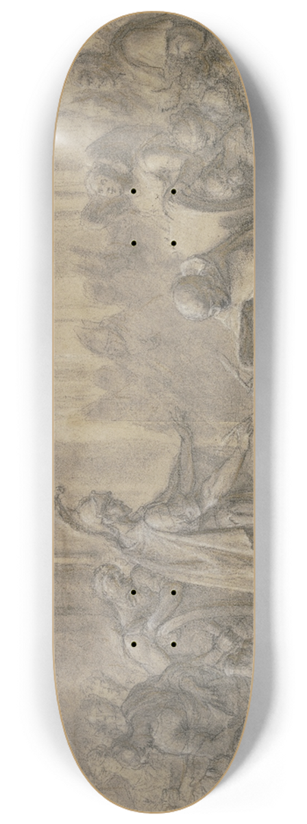 Antoine Rivalz - Raymond, Graf von Toulouse, und der Heilige Bernhard von Clairvaux planen den Kreuzzug 8.25 inch art skate deck