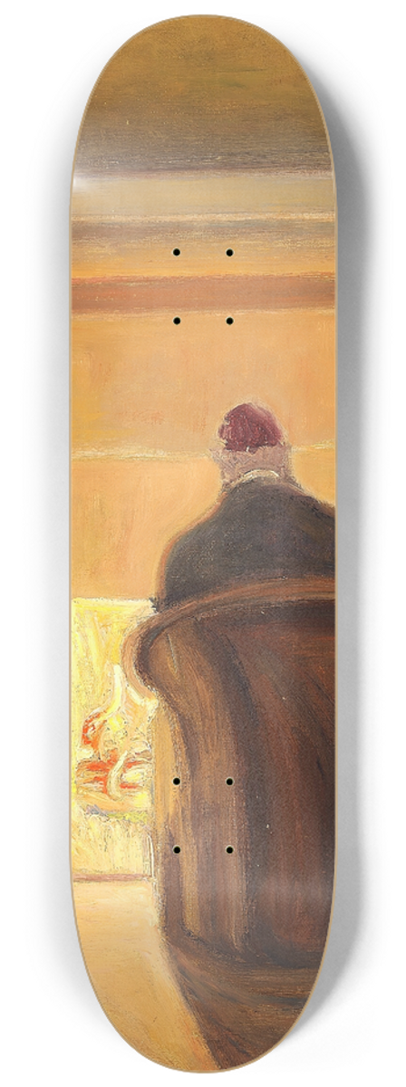 Michael Ancher - Holger Drachmann ved Kaminen, Skagen 8.25 inch art skate deck