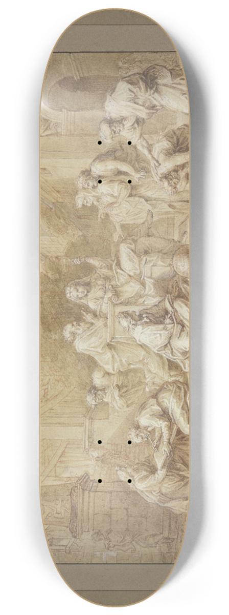 Michel Corneille the younger - Aspasia im Gesprch mit Philosophen 8.25 inch art skate deck