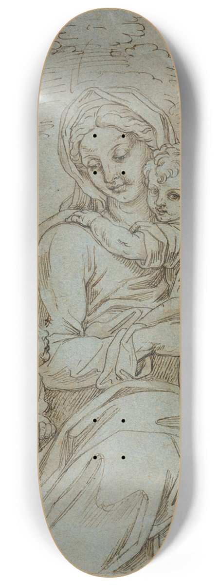 Michel Corneille the younger - Madonna and Child with Saint John Seated in a Landscape 8.25 inch art skate deck