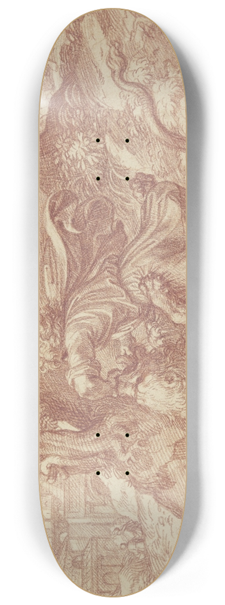 Michel Corneille the younger - Samson tears the lion apart 8.25 inch art skate deck