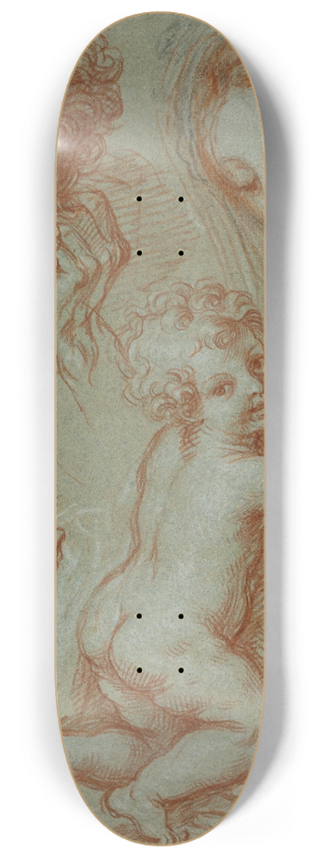 Michel Corneille the younger - Studies of the Madonna and Child and of Heads 8.25 inch art skate deck