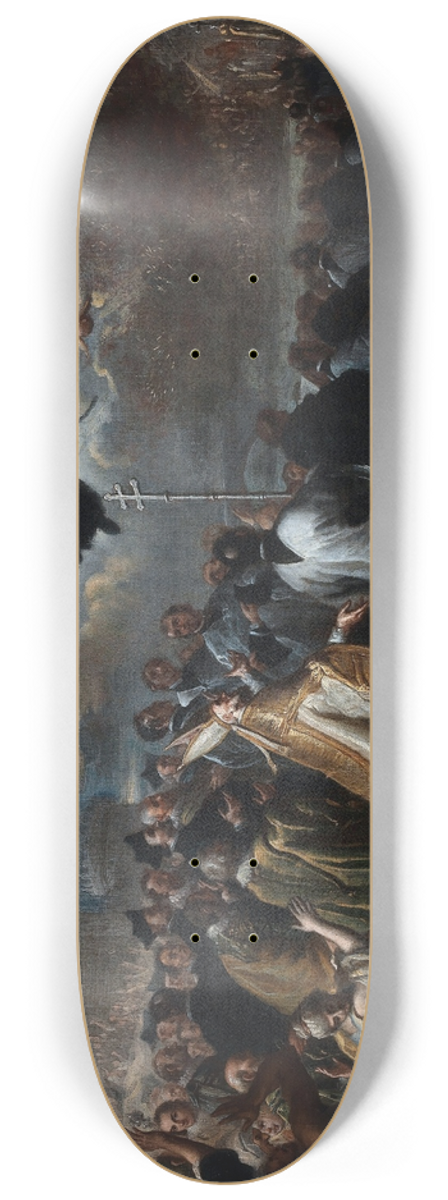 Miguel Jacinto Menndez - St. Augustine Appears And Puts An End To The Plague Of The Locusts 8.25 inch art skate deck