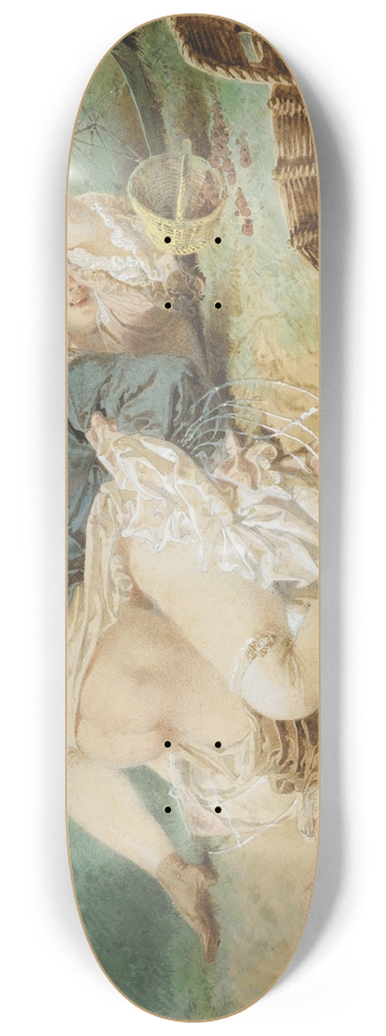 Mihly Zichy - Lovers In A Park 8.25 inch art skate deck