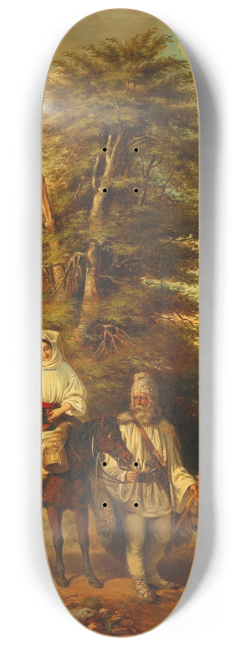 Mikls Barabs - Romanian Family on their Way to Market 8.25 inch art skate deck