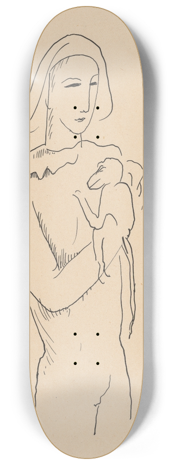 Mikul Galanda - Harlequin with a Monkey on his Arm 8.25 inch art skate deck